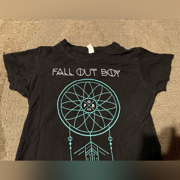Fall Out Boy Dreamcatcher Graphic T-Shirt Short Sleeve Band Merch Black Teal Emo - Picture 3 of 8